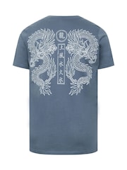 BadRhino Big & Tall Blue Double Dragon T-Shirt - Image 7 of 7