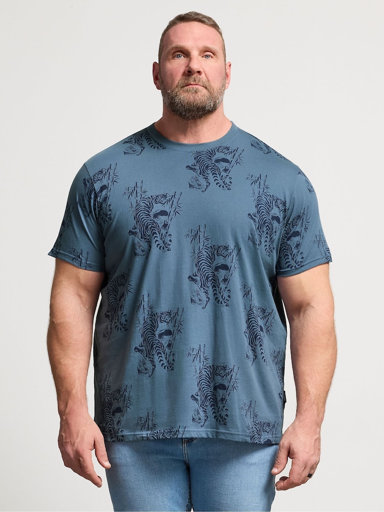 BadRhino Big & Tall Blue Tiger Bamboo T-Shirt - Image 1 of 4