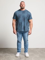 BadRhino Big & Tall Blue Tiger Bamboo T-Shirt - Image 2 of 4