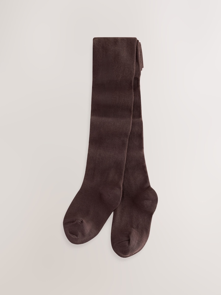 Choclate Brown Cotton Rich Single Tights - Image 1 of 3 Choclate Brown Cotton Rich Single Tights - Image 1 of 3
