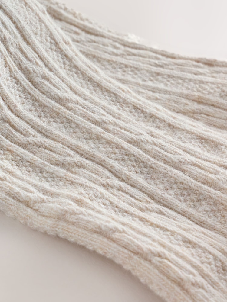 Oatmeal Cream Longer Length Cotton Rich Cable Tights - Image 3 of 3 Oatmeal Cream Longer Length Cotton Rich Cable Tights - Image 3 of 3