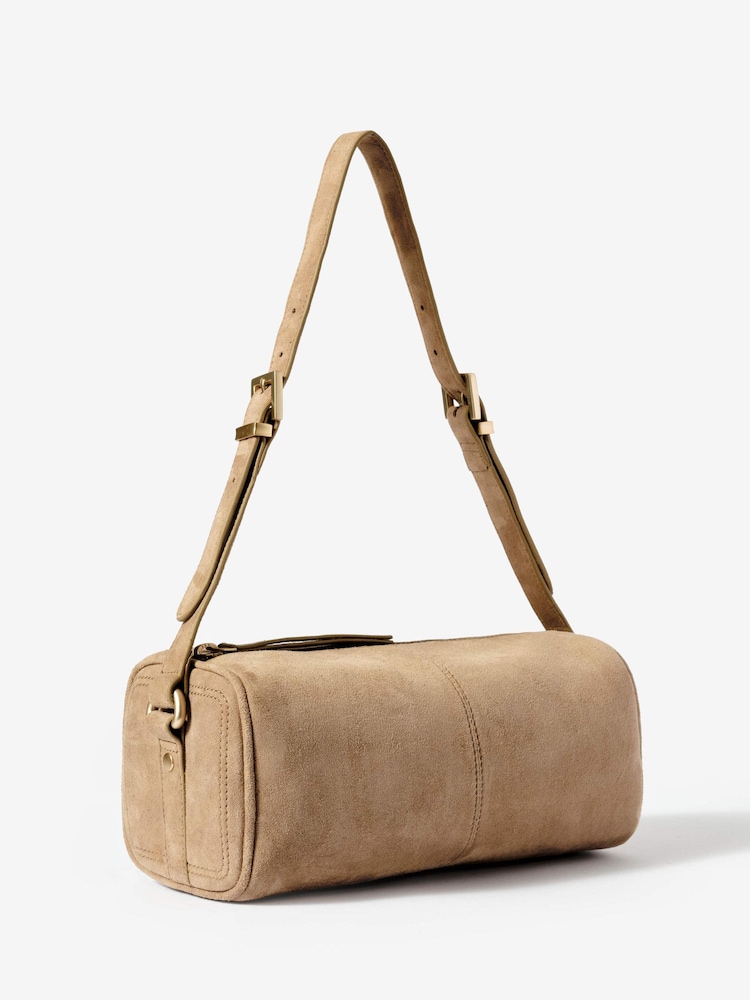 Mint Velvet Natural Matilda Suede Shoulder Bag - Image 2 of 5