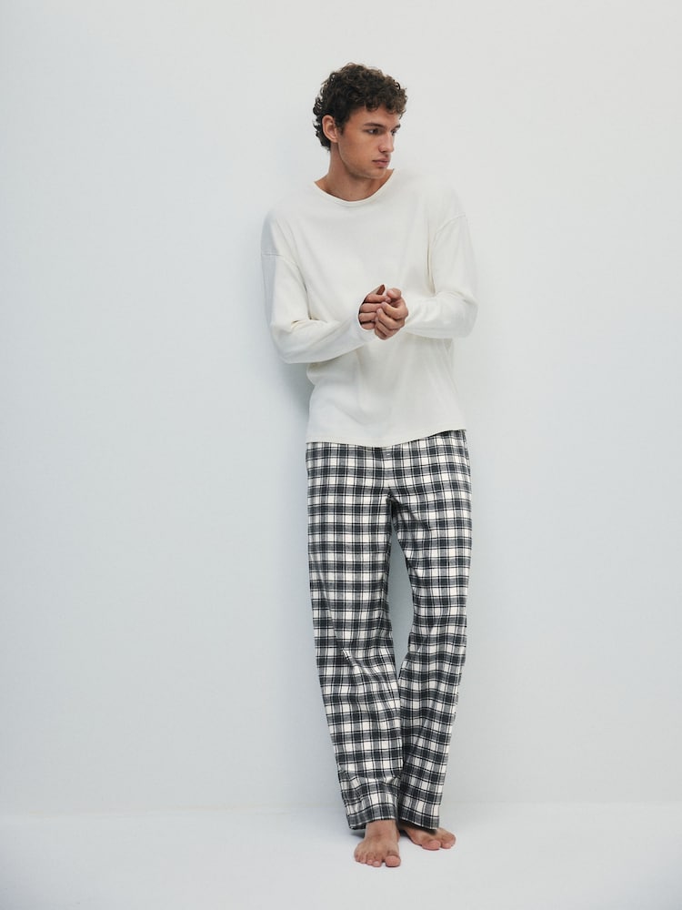 The Set 2 Pack Brushed Check Pyjamas - 图片2 / 9