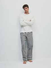 The Set 2 Pack Brushed Check Pyjamas - 图片4 / 9