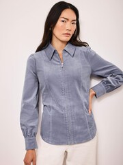 Mint Velvet Blue Corduroy Shirt - Image 6 of 8