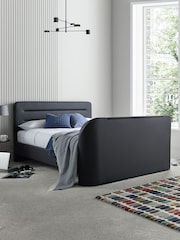 Time 4 Sleep Charcoal Fuzion Faux Leather Upholstered TV Bed - Image 1 of 4