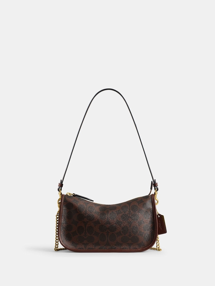 COACH Brown Coated Canvas Signature Waverly Bag - Image 1 of 15