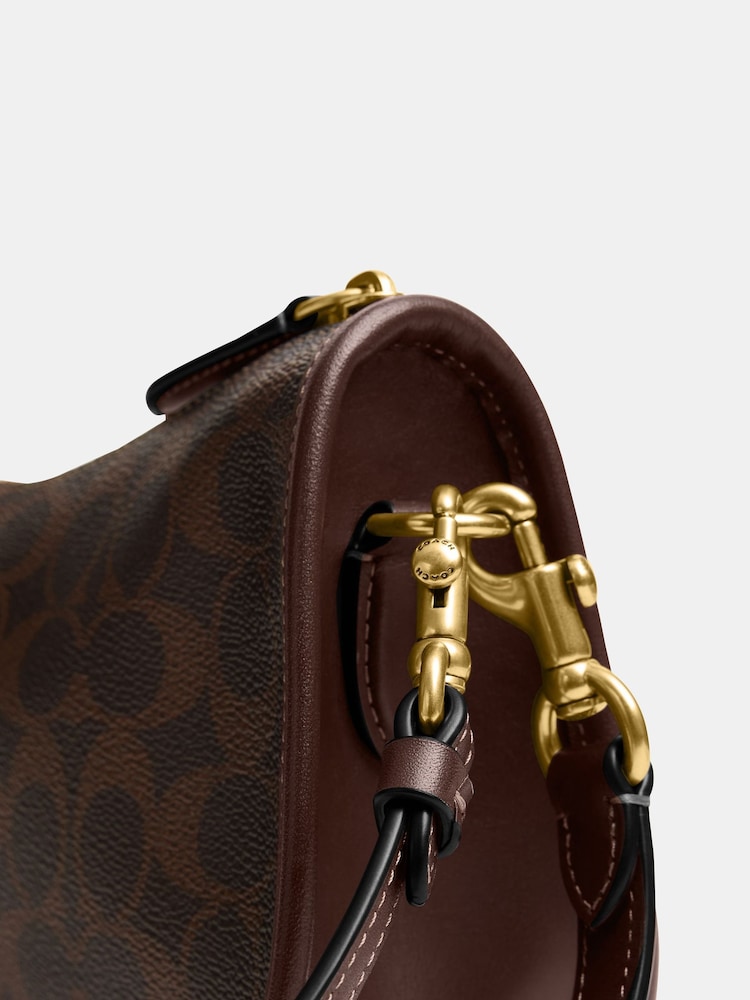 COACH Brown Coated Canvas Signature Waverly Bag - Image 15 of 15