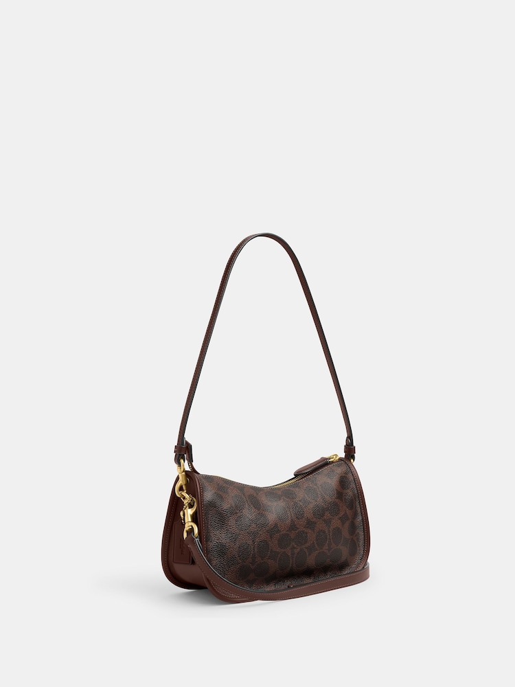 COACH Brown Coated Canvas Signature Waverly Bag - Image 2 of 15