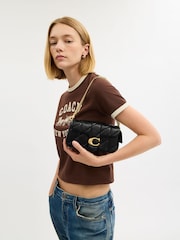 COACH Black Quilted Leather Tabby 19 Chain Cross-Body Bag - Image 4 of 10