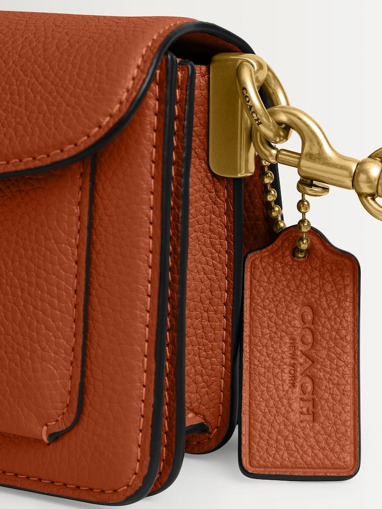 COACH Brown Tabby 26 Polished Pebble Leather Shoulder Bag - Image 4 of 4