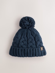 Navy Cable Knit Pom Hat (1-16yrs) - Image 1 of 3