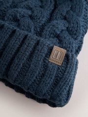 Navy Cable Knit Pom Hat (1-16yrs) - Image 2 of 3