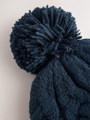 Navy Cable Knit Pom Hat (1-16yrs) - Image 3 of 3