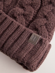Chocolate Brown Cable Knit Pom Hat (1-16yrs) - Image 2 of 3