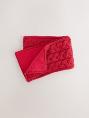 Red Cable Knitted Scarf (1-16yrs) - Image 1 of 3