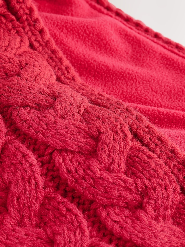 Red Cable Knitted Scarf (1-16yrs) - Image 2 of 3