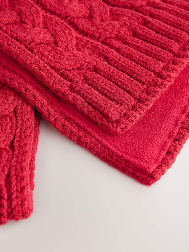 Red Cable Knitted Scarf (1-16yrs) - Image 3 of 3