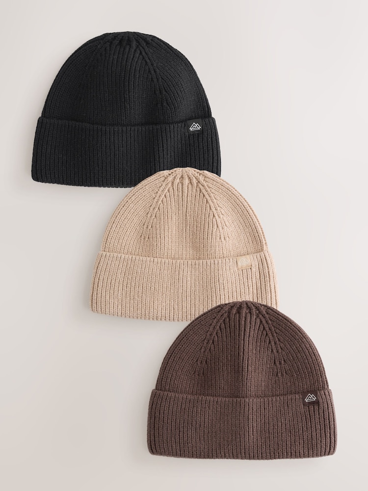 Neutralno smeđa - Pletene kape za kape 3 Pack (1-16god) - Slika 1 od 6 Neutralno smeđa - Pletene kape za kape 3 Pack (1-16god) - Slika 1 od 6