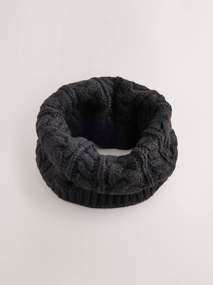 Black Cable Snood (1-16yrs) - Image 1 of 4 Black Cable Snood (1-16yrs) - Image 1 of 4