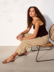 Neutral Cargo Balloon Cropped Jeans - Image 2 of 6