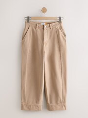 Beige Cargo Balloon Cropped Jeans - Image 7 of 9