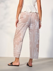 Neutral Bandana Print Barrel Leg Jeans - Image 4 of 6