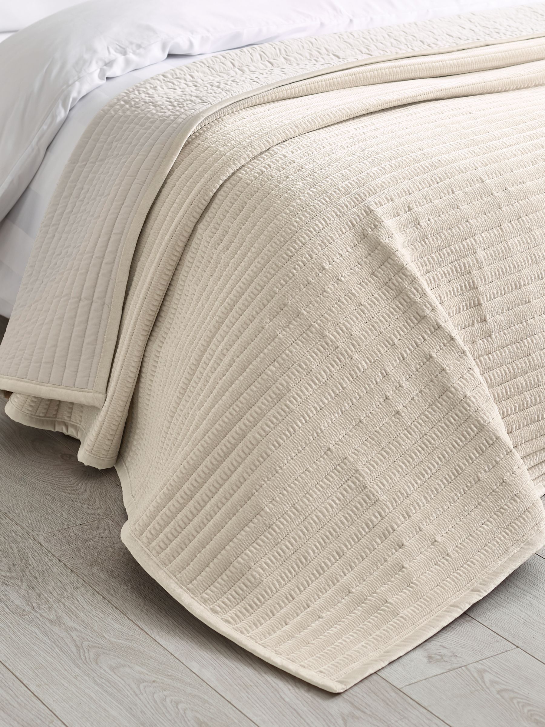 Buy Catherine Lansfield Natural Velvet Pinsonic Quilted Bedspread