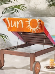 Catherine Lansfield Block Stripe Extra Long Cotton Beach Towel - Larawan 2 ng 4