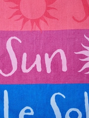 Catherine Lansfield Block Stripe Extra Long Cotton Beach Towel - Larawan 3 ng 4