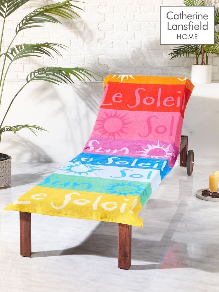 Catherine Lansfield Block Stripe Extra Long Cotton Beach Towel - Larawan 4 ng 4