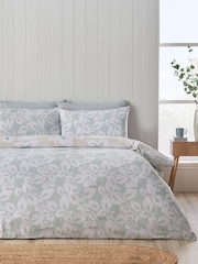 Catherine Lansfield Natural Inga Leaf Duvet Cover and Pillowcase Set - Image 2 of 4