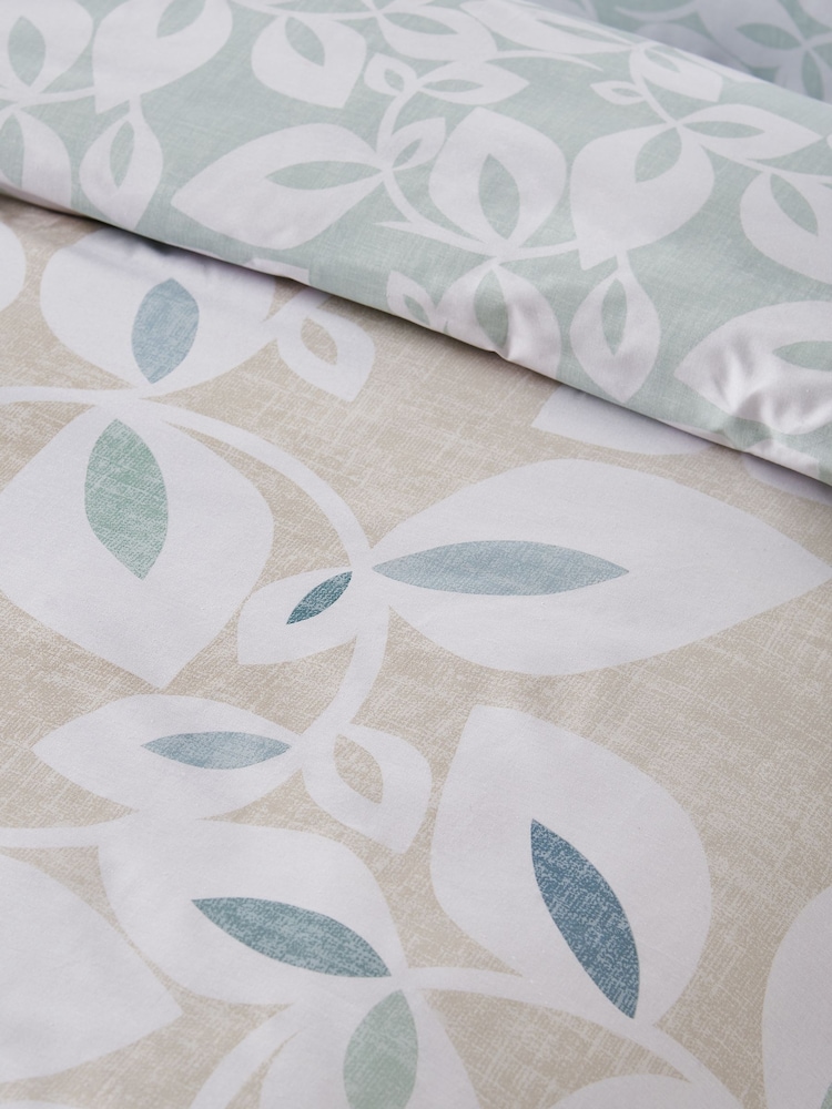 Catherine Lansfield Natural Inga Leaf Duvet Cover and Pillowcase Set - Image 4 of 4