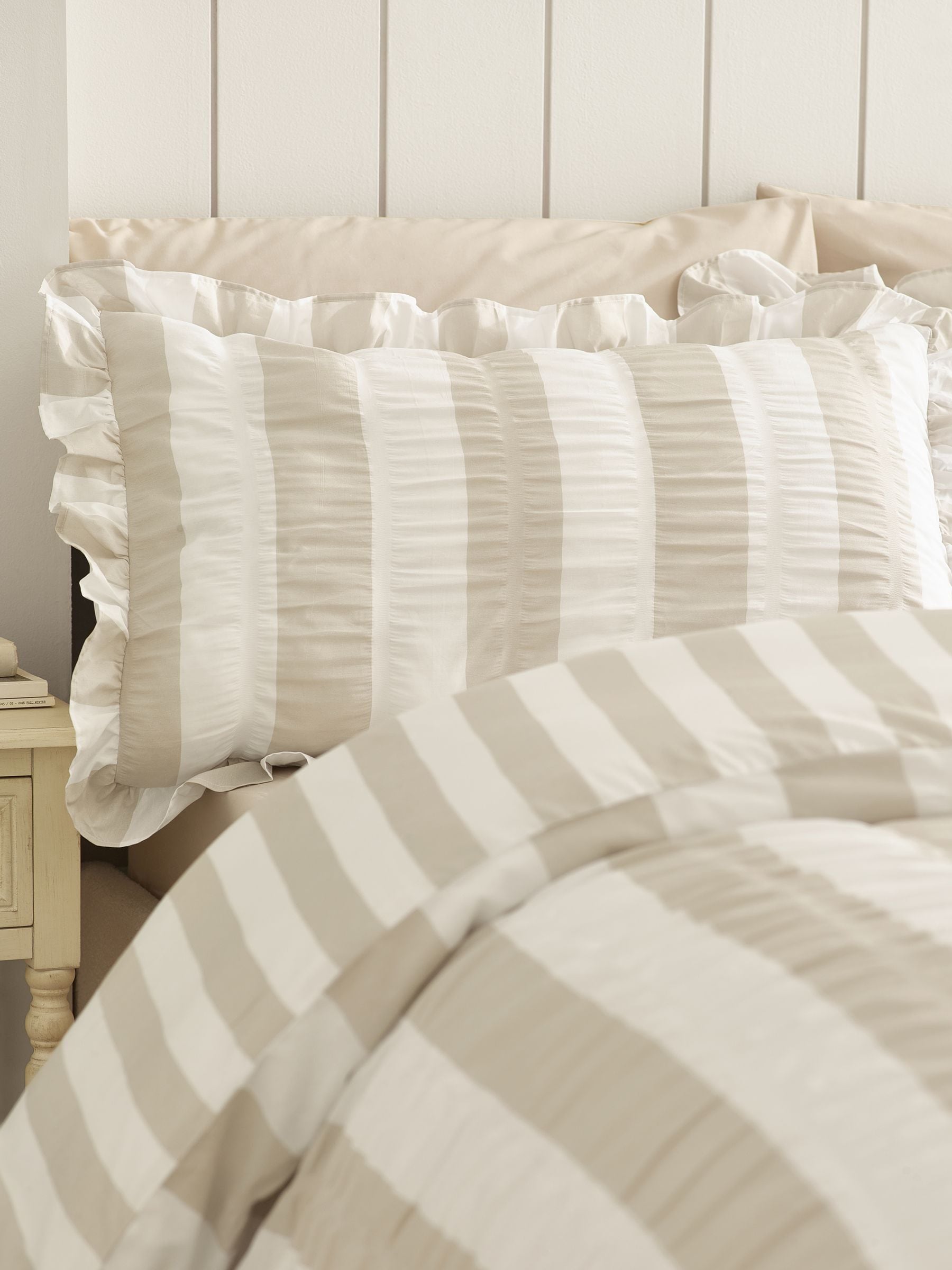 Seersucker Frill Stripe Duvet Cover Set - Image 7