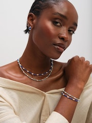 Inicio Lapis Blue Simply Silver Pearl Necklace - Image 2 of 4