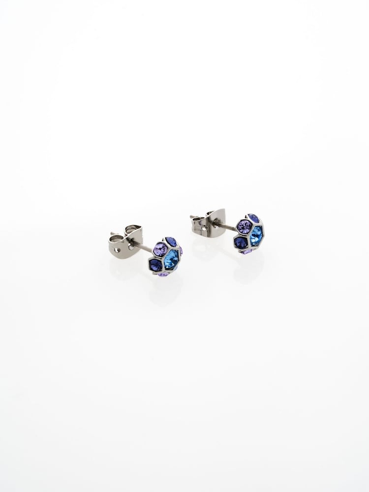 Ted Baker Silver Tone GEMME: Crystal Gem Cluster Stud Earrings - Image 2 of 4