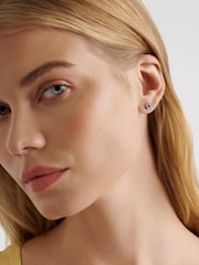 Ted Baker Silver Tone GEMME: Crystal Gem Cluster Stud Earrings - Image 4 of 4