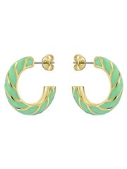 Ted Baker Gold Tone/Mint TIFFANY: Twist Enamel Hoop Earrings - Image 4 of 4