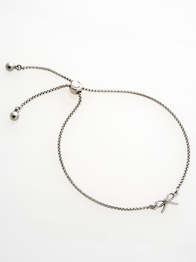 Ted Baker Silver Tone/Plain Metal BRIDGET Mini Bow Adjustable Bracelet - Image 2 of 5