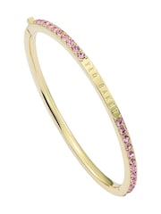 Ted Baker Gold Tone/Light Rose Claudia Narrow Crystal Hinged Bangle Bracelet - Image 1 of 5