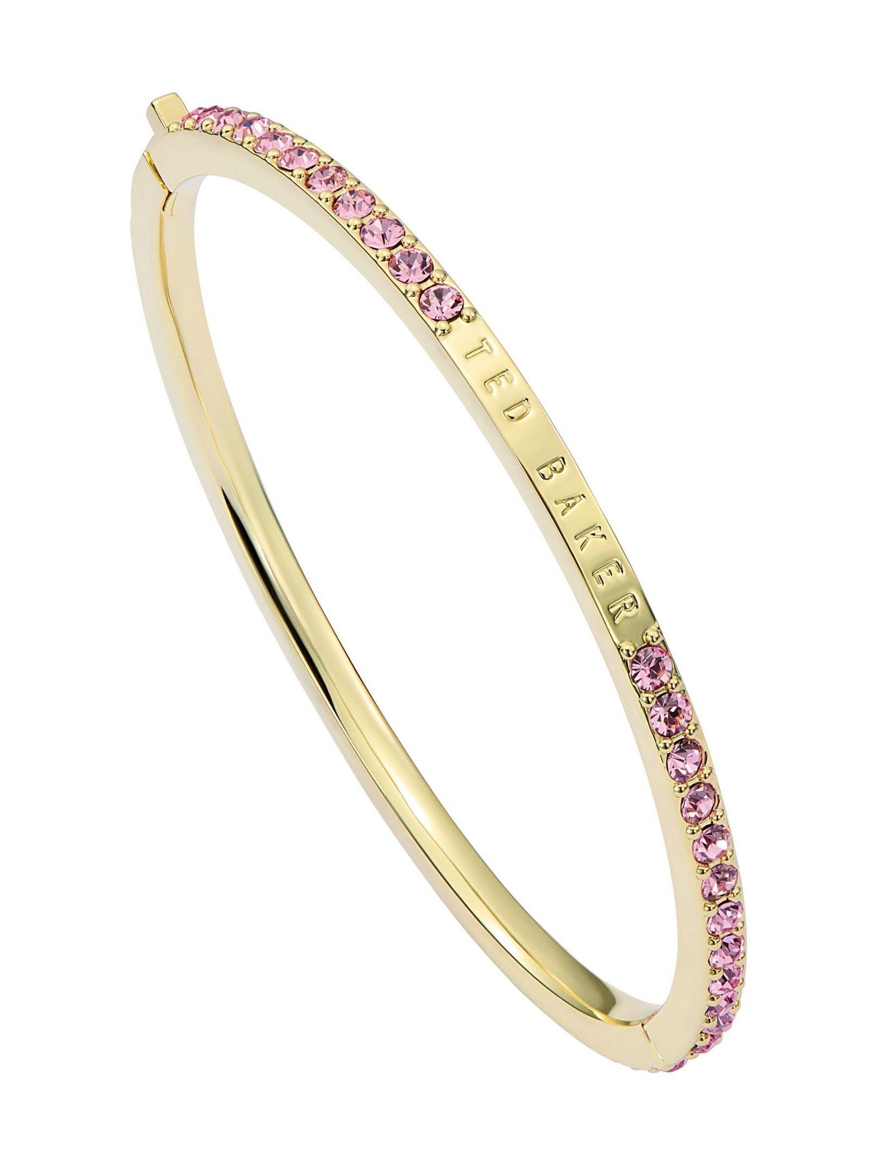 Buy Ted Baker Gold Tone/Light Rose Claudia Narrow Hinged Bangle