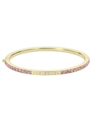 Ted Baker Gold Tone/Light Rose Claudia Narrow Crystal Hinged Bangle Bracelet - Image 3 of 5