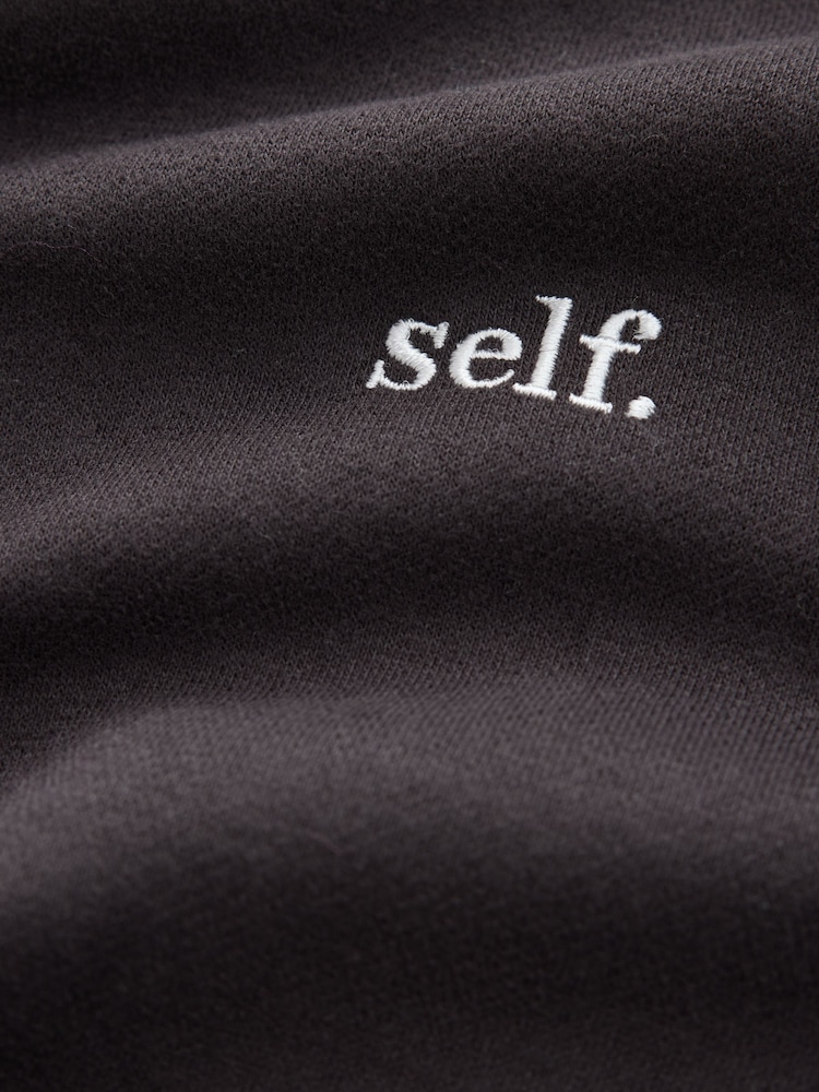self. Chocolate Brown Henley Sweatshirt - Image 8 of 8