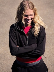 self. Chocolate Brown Half Zip Sweatshirt - Image 4 of 8