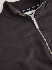 self. Chocolate Brown Half Zip Sweatshirt - Image 8 of 8