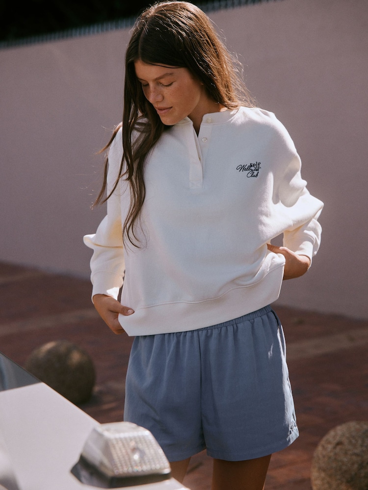 écru - self. Henley Sweatshirt - Image 6 de 6 écru - self. Henley Sweatshirt - Image 6 de 6