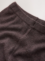 self. Chocolate Brown Knitted Wide Leg Joggers - Image 7 of 8