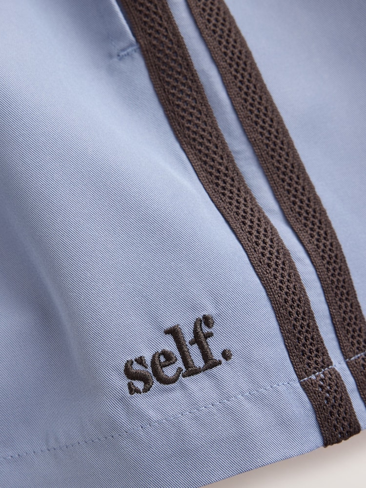 self. Blue Side Stripe Shorts - Image 10 of 10