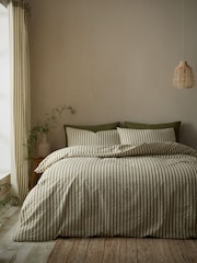 Pineapple Elephant Green Cotton Rich Woven Stripe Duvet Cover Set - Image 2 of 5