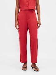 Gap Red Linen Blend Relaxed Straight Trousers - Image 1 of 4